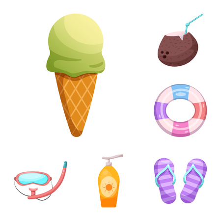 Vector illustration of pool and swimming logo. Set of pool and activity stock symbol for web.のイラスト素材