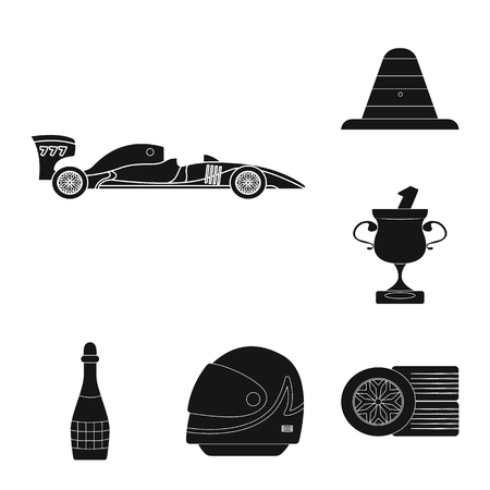 Isolated object of car and rally icon. Collection of car and race stock symbol for web.のイラスト素材