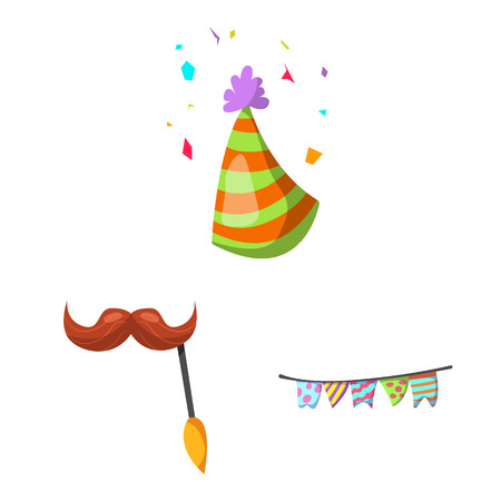 Vector illustration of party and birthday sign. Collection of party and celebration stock symbol for web.のイラスト素材