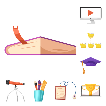 Vector design of education and learning sign. Collection of education and school stock symbol for web.のイラスト素材