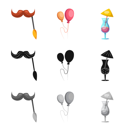 Vector illustration of party and birthday icon. Set of party and celebration stock vector illustration.のイラスト素材
