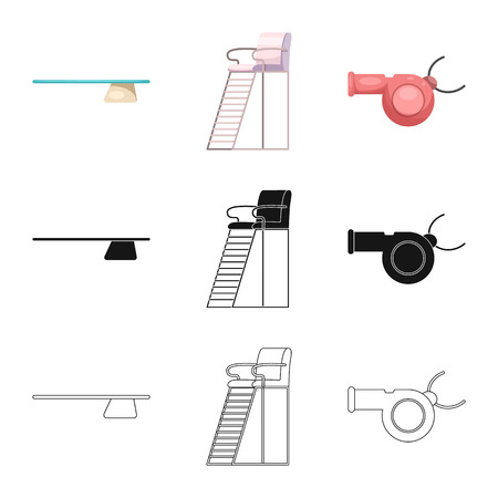 Isolated object of pool and swimming sign. Collection of pool and activity stock vector illustration.のイラスト素材