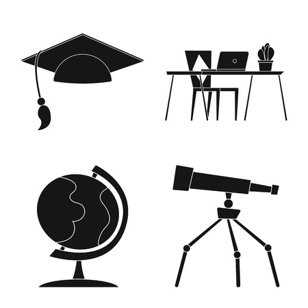 Vector illustration of education and learning sign. Set of education and school vector icon for stock.のイラスト素材