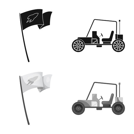 Isolated object of mars and space logo. Set of mars and planet stock symbol for web.のイラスト素材