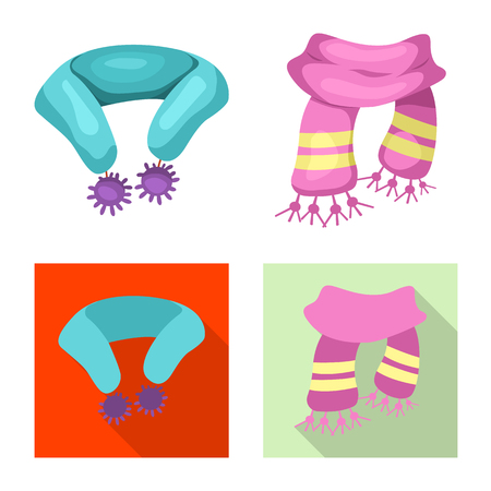 Vector design of scarf and shawl icon. Set of scarf and accessory vector icon for stock.のイラスト素材