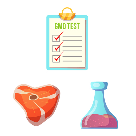 Vector design of genetic and plant logo. Set of genetic and biotechnology stock vector illustration.のイラスト素材