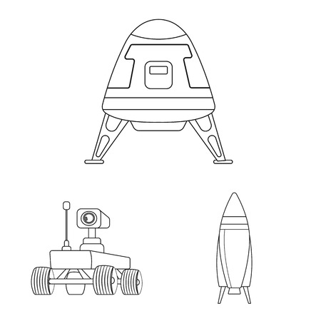 Isolated object of mars and space icon. Set of mars and planet vector icon for stock.のイラスト素材