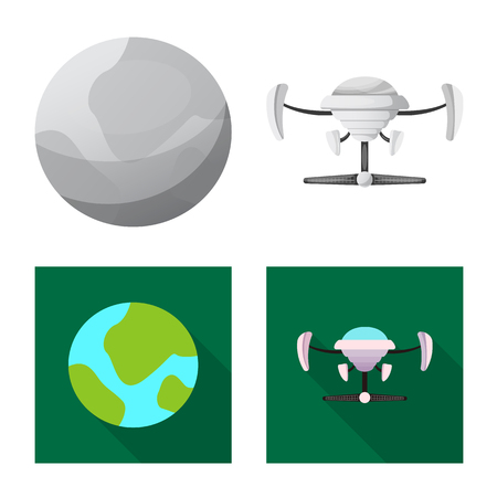 Vector design of mars and space logo. Set of mars and planet stock vector illustration.のイラスト素材