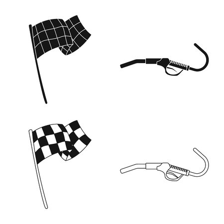 Vector design of car and rally logo. Collection of car and race vector icon for stock.のイラスト素材