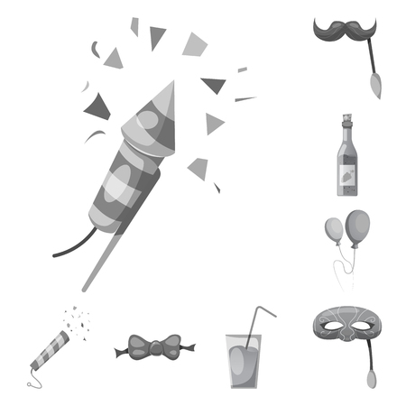 Vector design of party and birthday logo. Collection of party and celebration vector icon for stock.のイラスト素材