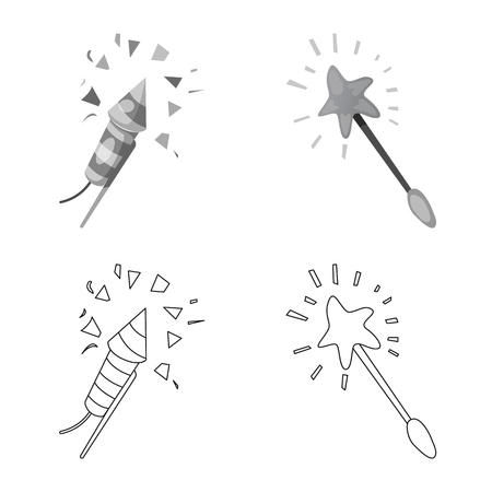 Vector illustration of party and birthday logo. Collection of party and celebration vector icon for stock.のイラスト素材