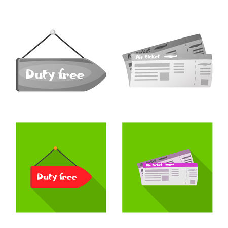 Vector illustration of airport and airplane icon. Collection of airport and plane vector icon for stock.のイラスト素材