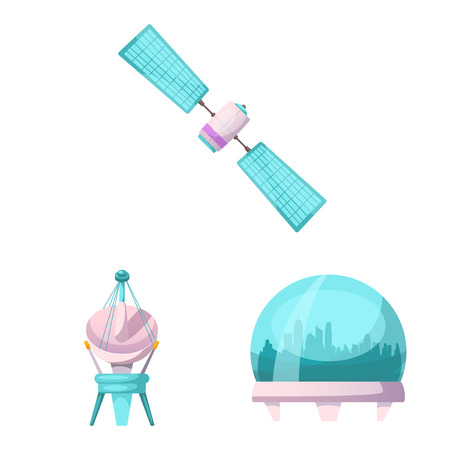 Vector design of mars and space sign. Set of mars and planet vector icon for stock.のイラスト素材