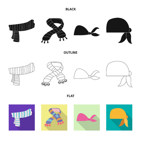 Isolated object of scarf and shawl icon. Set of scarf and accessory stock vector illustration.のイラスト素材