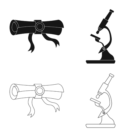 Isolated object of education and learning logo. Set of education and school vector icon for stock.のイラスト素材