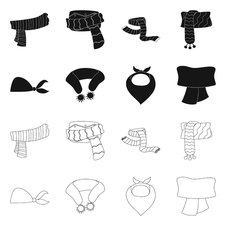Vector design of scarf and shawl logo. Collection of scarf and accessory vector icon for stock.のイラスト素材