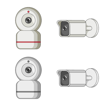 Isolated object of cctv and camera icon. Set of cctv and system vector icon for stock.のイラスト素材