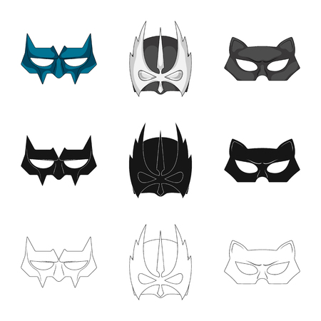 Vector design of hero and mask symbol. Set of hero and superhero stock vector illustration.のイラスト素材