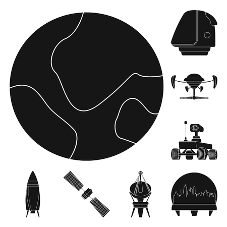 Vector illustration of mars and space sign. Collection of mars and planet stock vector illustration.のイラスト素材