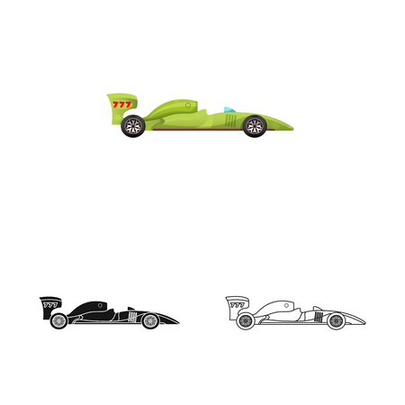 Vector design of car and rally logo. Set of car and race stock symbol for web.のイラスト素材