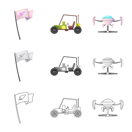 Vector illustration of mars and space icon. Collection of mars and planet stock symbol for web.のイラスト素材