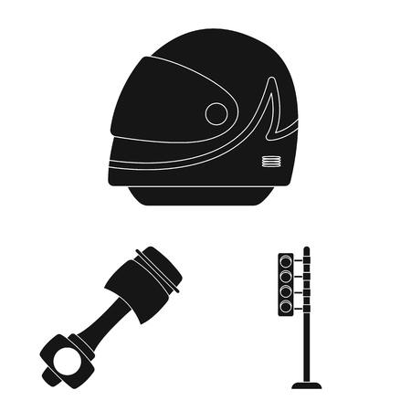 Vector design of car and rally symbol. Collection of car and race stock symbol for web.のイラスト素材