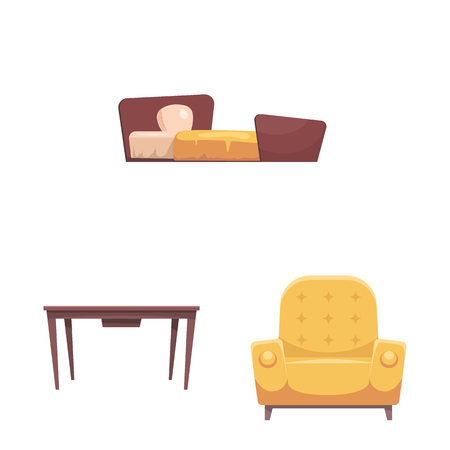 Vector illustration of furniture and apartment sign. Collection of furniture and home vector icon for stock.のイラスト素材