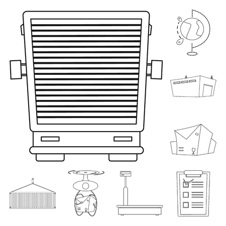 Vector design of goods and cargo symbol. Set of goods and warehouse stock symbol for web.のイラスト素材