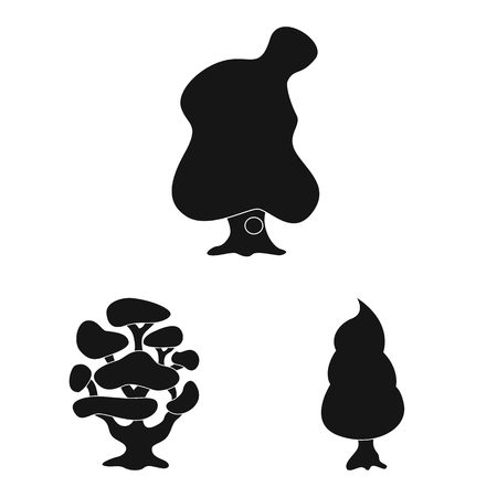 Vector design of tree and nature icon. Collection of tree and crown stock symbol for web.のイラスト素材