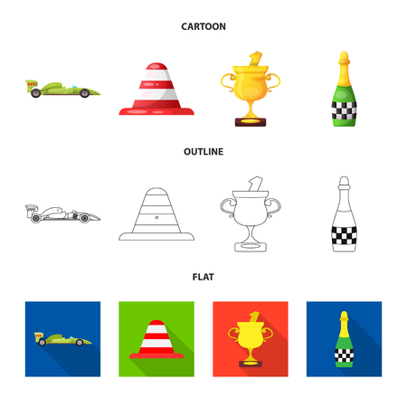 Vector illustration of car and rally icon. Collection of car and race stock vector illustration.のイラスト素材