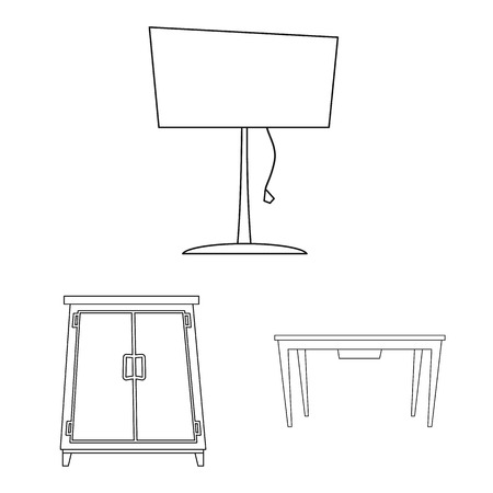 Isolated object of furniture and apartment icon. Collection of furniture and home vector icon for stock.のイラスト素材