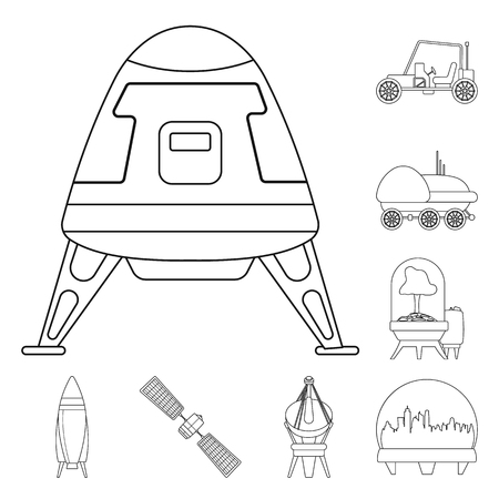 Vector design of mars and space sign. Set of mars and planet vector icon for stock.のイラスト素材