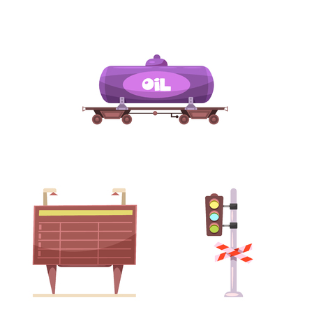 Vector design of train and station symbol. Collection of train and ticket stock symbol for web.のイラスト素材