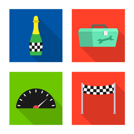 Vector illustration of car and rally logo. Collection of car and race stock vector illustration.のイラスト素材