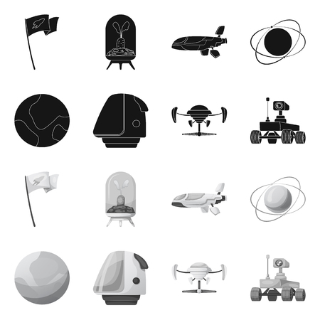 Vector Design Of Mars And Space Sign Set Of Mars And Planet