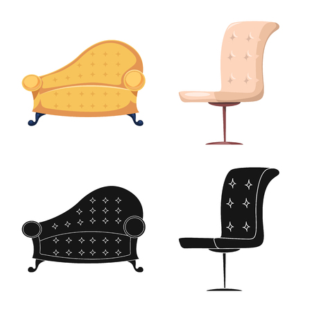 Vector design of furniture and apartment symbol. Collection of furniture and home stock vector illustration.のイラスト素材