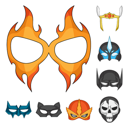 Vector illustration of hero and mask sign. Collection of hero and superhero stock vector illustration.のイラスト素材