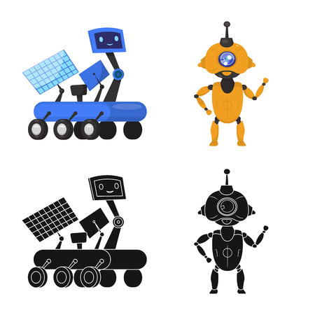 Isolated object of robot and factory icon. Collection of robot and space vector icon for stock.のイラスト素材