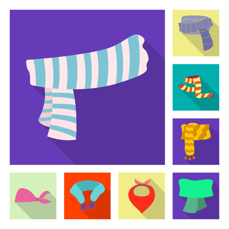 Vector design of scarf and shawl sign. Set of scarf and accessory stock symbol for web.のイラスト素材