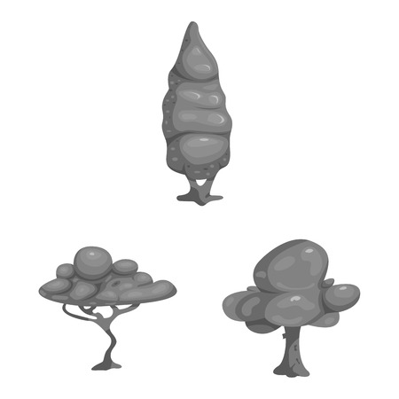 Isolated object of tree and nature sign. Set of tree and crown vector icon for stock.のイラスト素材