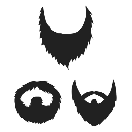 Mustache and beard, hairstyles black icons in set collection for design. Stylish haircut bitmap symbol stock  illustration.の写真素材
