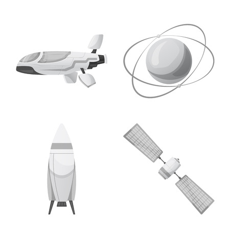Vector illustration of mars and space icon. Set of mars and planet stock vector illustration.のイラスト素材