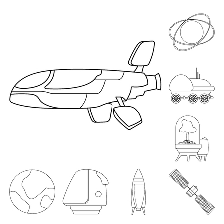 Isolated object of mars and space logo. Collection of mars and planet stock symbol for web.のイラスト素材