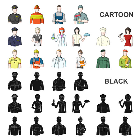 People of different professions cartoon icons in set collection for design. Worker and specialist vector symbol stock web illustration.のイラスト素材
