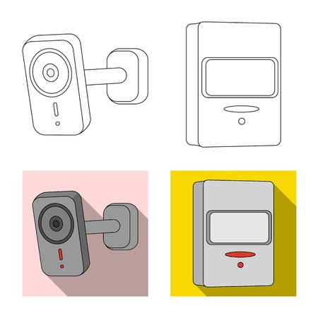 Isolated object of cctv and camera sign. Set of cctv and system stock vector illustration.のイラスト素材