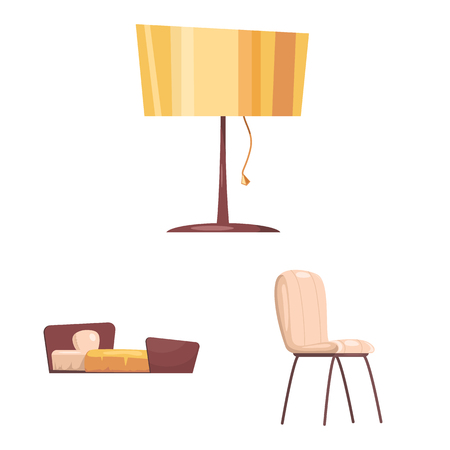 Vector illustration of furniture and apartment icon. Collection of furniture and home stock symbol for web.のイラスト素材