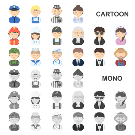 People of different professions cartoon icons in set collection for design. Worker and specialist vector symbol stock web illustration.のイラスト素材
