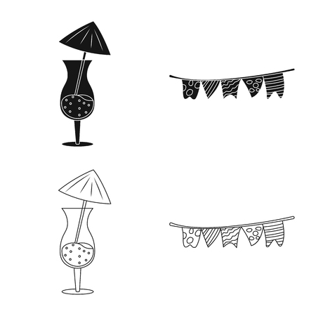 Vector illustration of party and birthday symbol. Set of party and celebration vector icon for stock.のイラスト素材