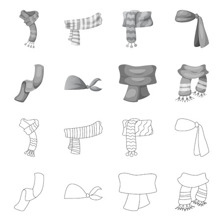 Vector design of scarf and shawl icon. Set of scarf and accessory stock symbol for web.のイラスト素材