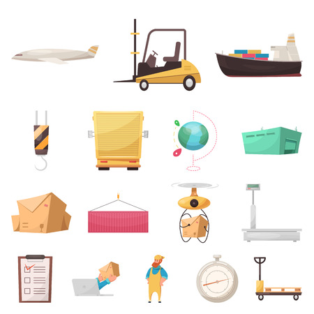 Isolated object of goods and cargo logo. Set of goods and warehouse stock vector illustration.のイラスト素材